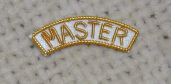 Provincial Apron Badge Appendage - DRESS - "MASTER" - Click Image to Close